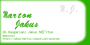 marton jakus business card